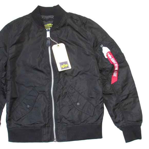 NWT Alpha Industries Women's L-2B Scout in Black Lightweight Bomber Jacket S - Picture 2 of 7